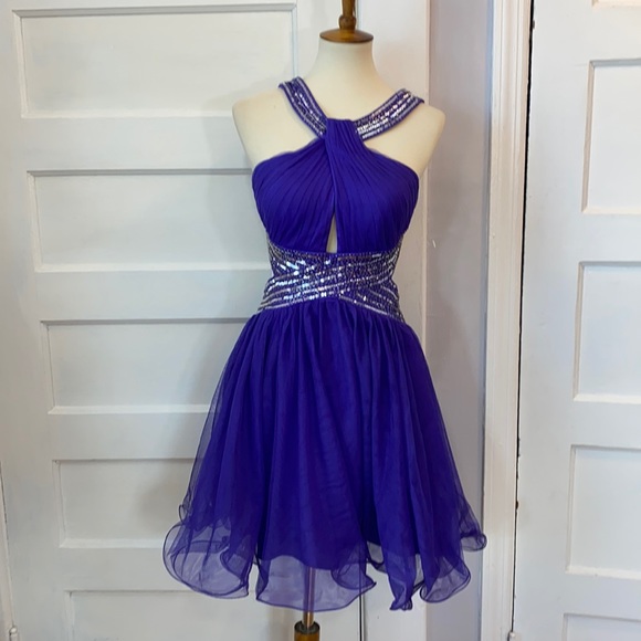 Blondie Nites Dresses & Skirts - NWOT Blondie Nites Purple Halter Dress, Size 13